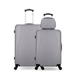 HERO HERO - Lot de 3 - Valise grand format, valise weekend et vanity LANZAROTE. Coloris disponibles : Rose, Bleu, Rouge, Noir, Gris