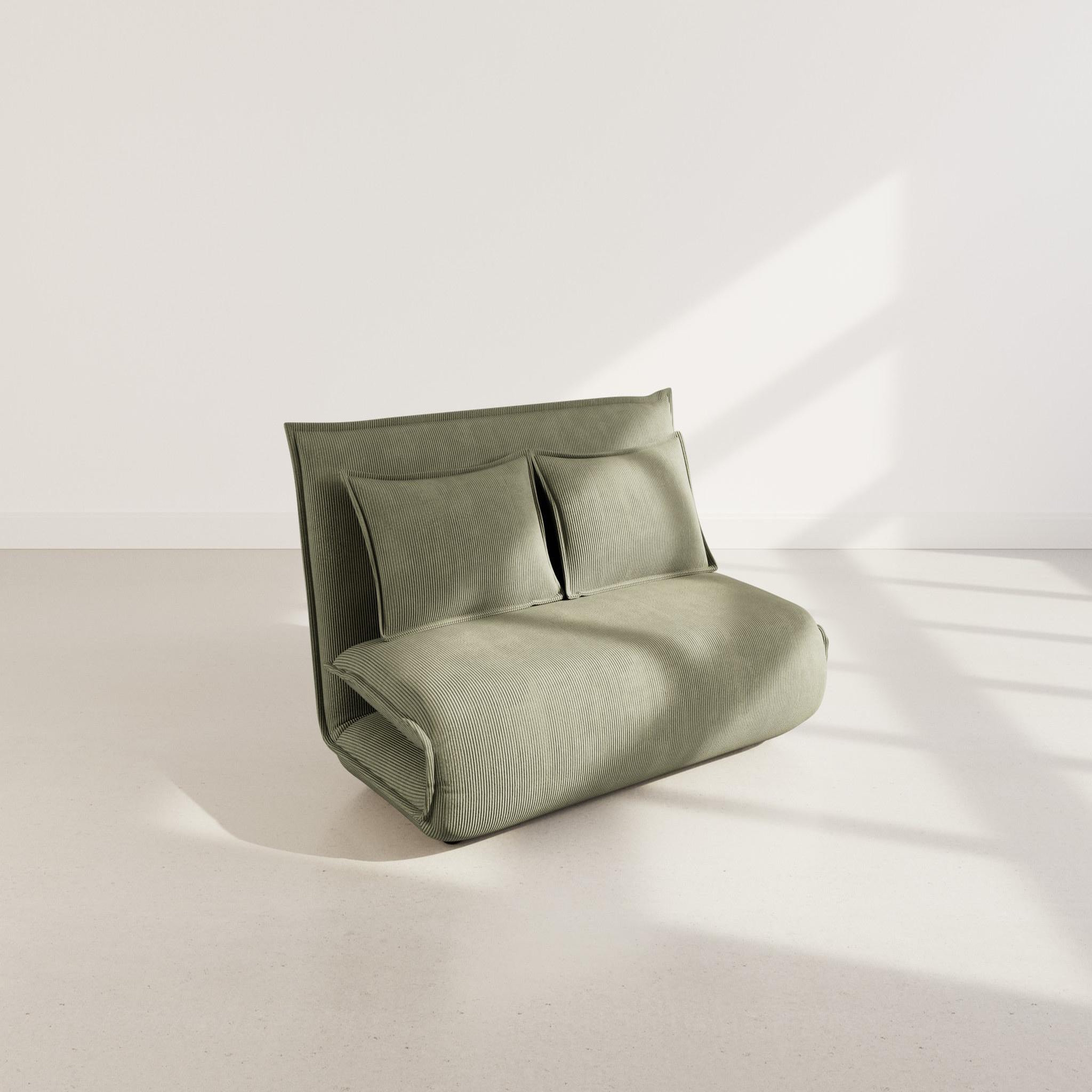 Voir la diapositive 6 : BEST MOBILIER Candice - banquette 2 places convertible clic-clac en velours côtelé