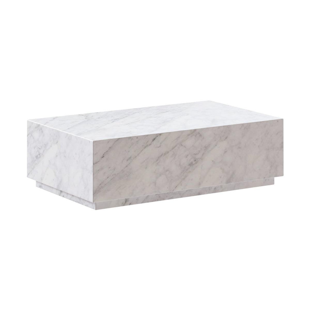 Rendez vous déco Table basse rectangulaire en marbre blanc - Izaé