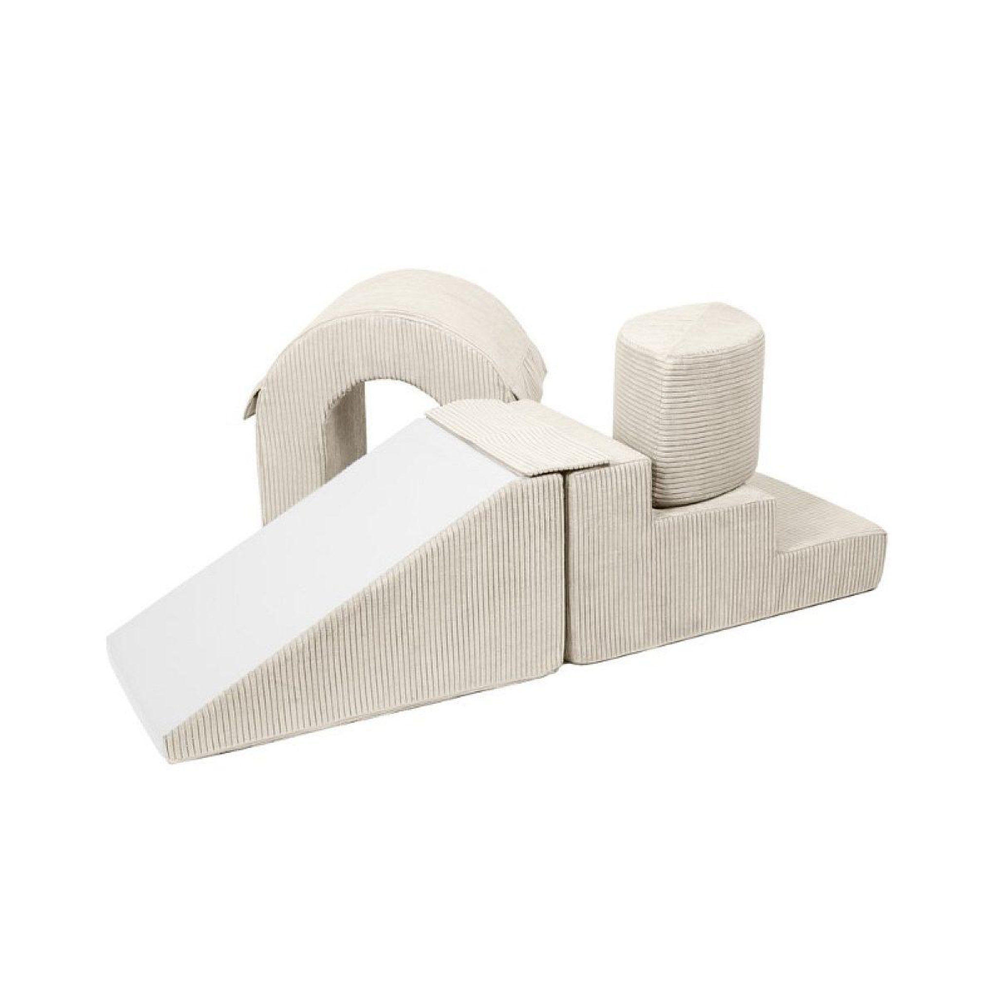 Voir la diapositive 3 : VELINDA Set de blocs en mousse 4 éléments crème velours côtelé