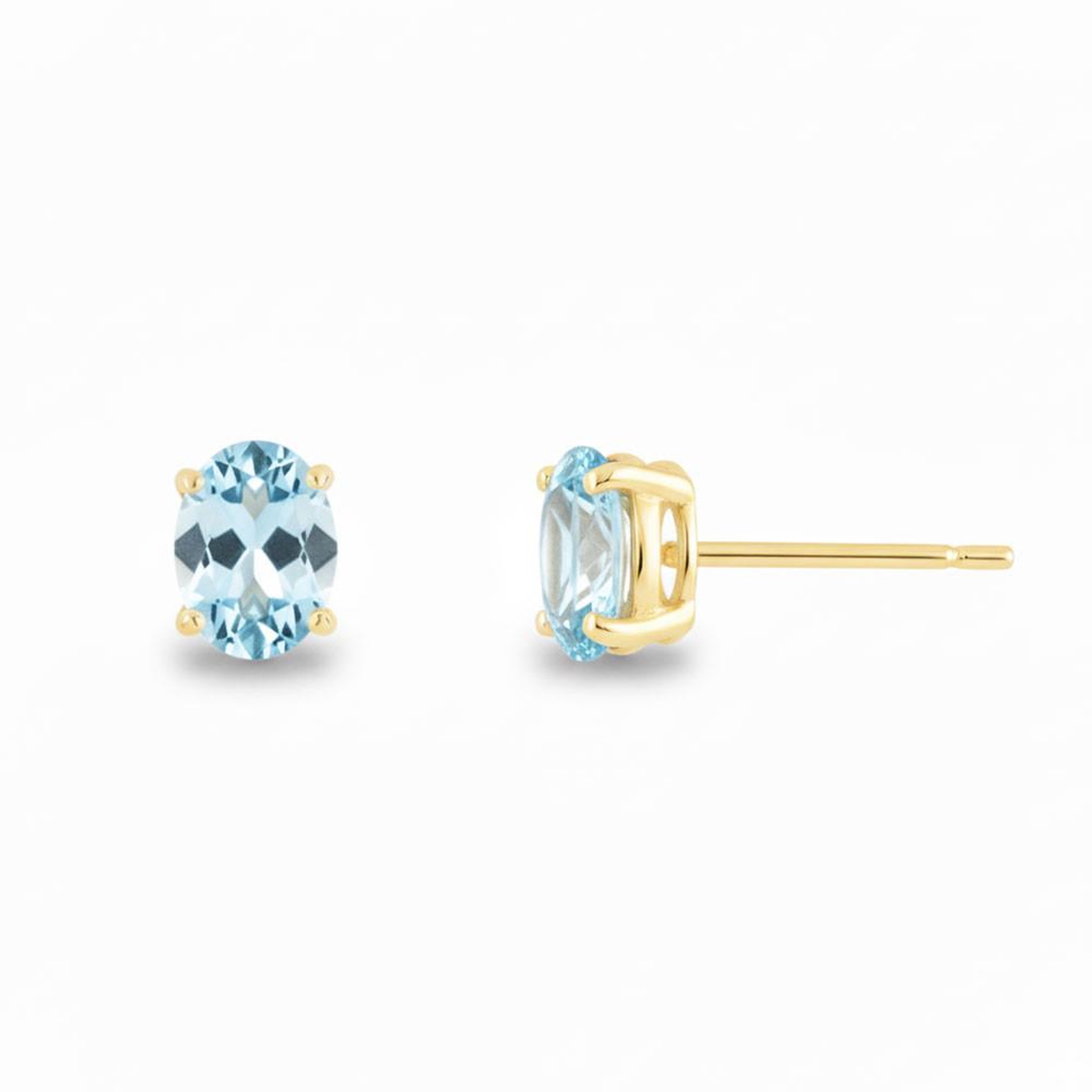 Voir la diapositive 2 : L'ATELIER D'AZUR Boucles d'Oreilles Or Jaune et Topaze Ovale - Femme