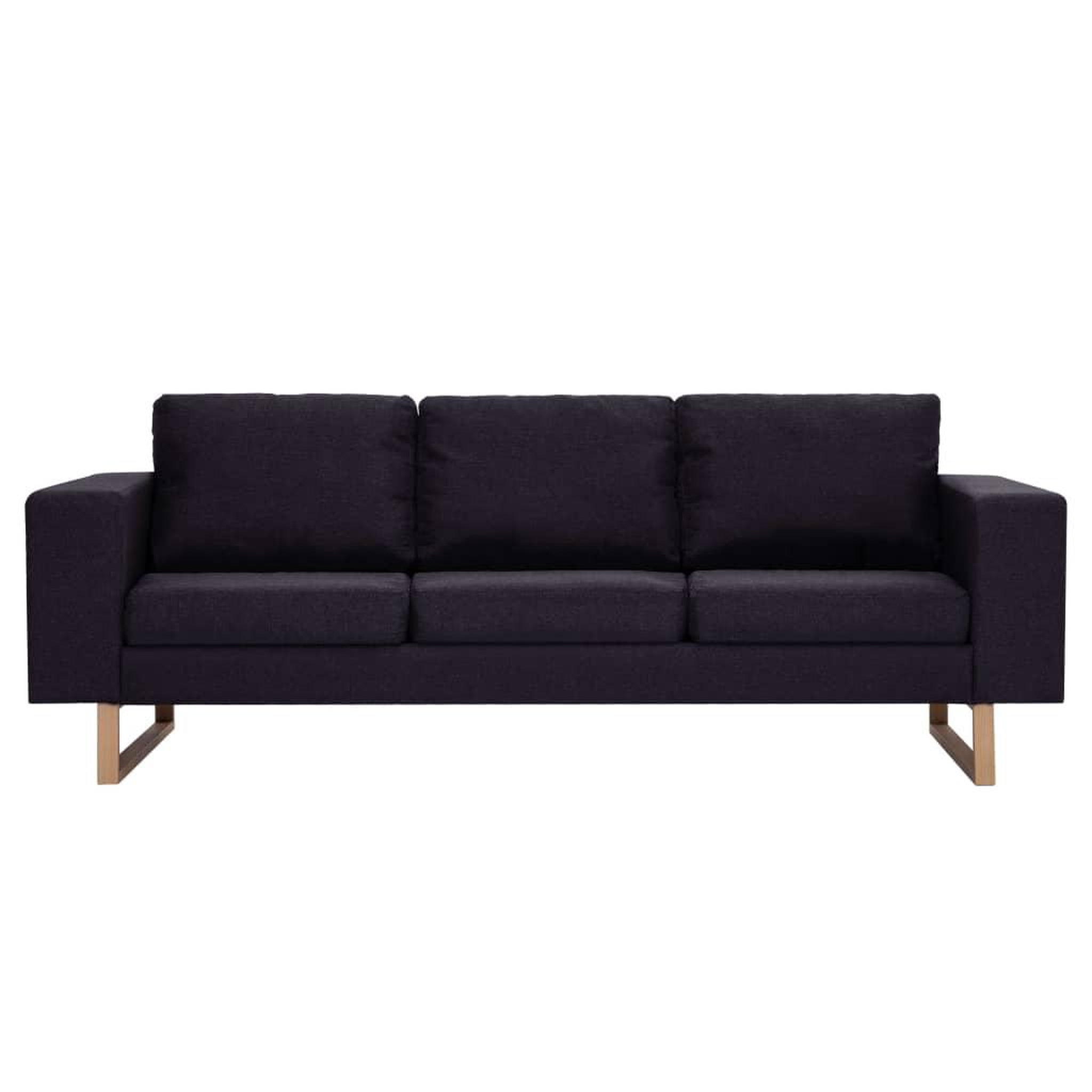 Voir la diapositive 3 : VIDAXL Canape a 3 places Tissu Noir