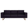 Voir la diapositive 3 : VIDAXL Canape a 3 places Tissu Noir