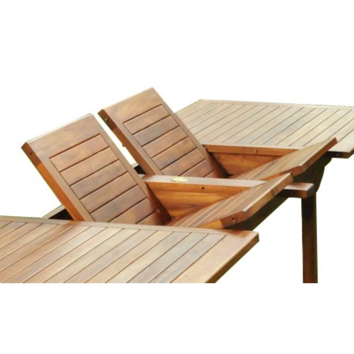 CONCEPT USINE Table de jardin rectangle 10 places et 10 chaises en teck huilé LUBOK