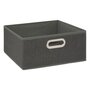 Voir la diapositive 3 : TOILINUX Lot de 12 Boites de rangement en tissu l.31 x h. 15 cm - Gris foncé chiné