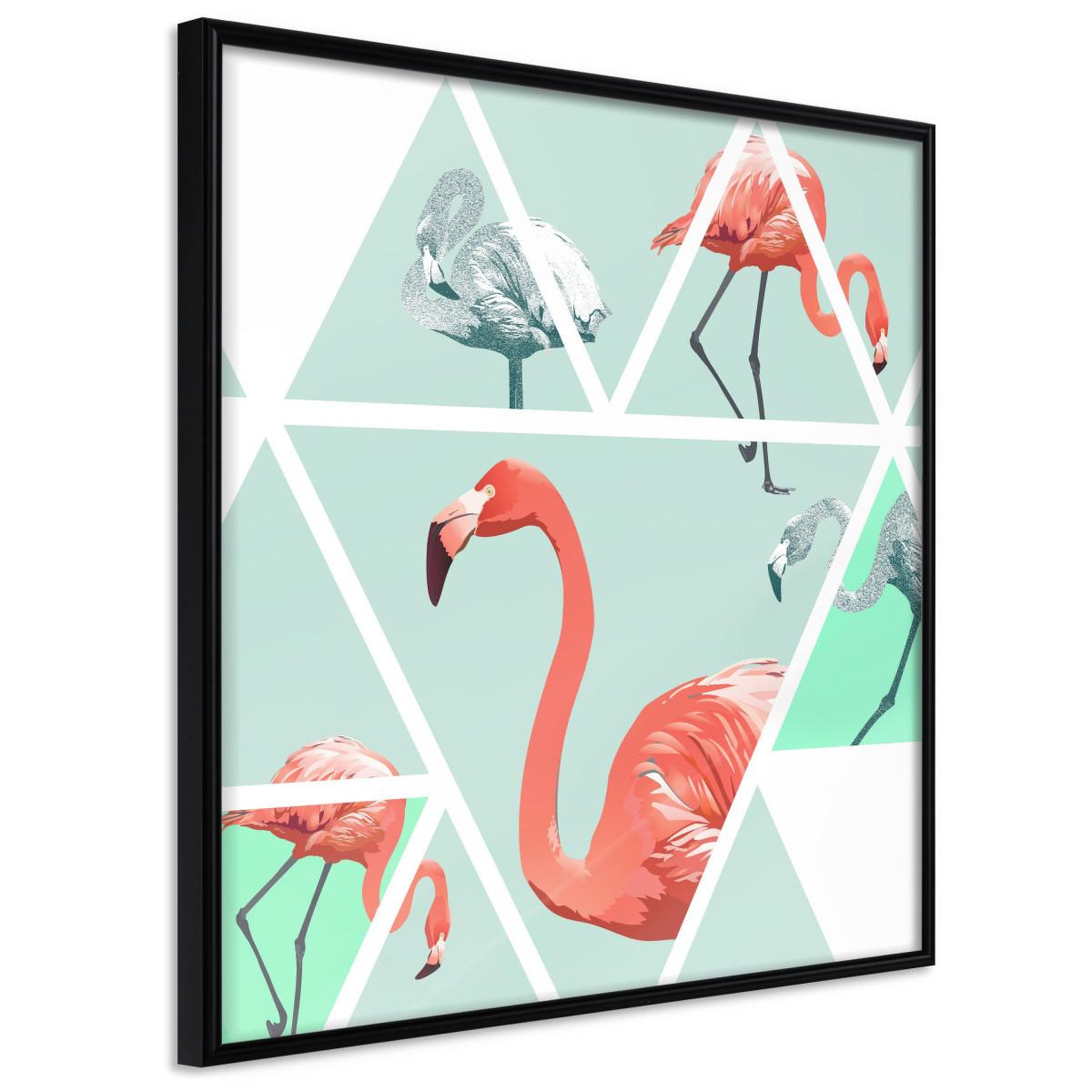Paris Prix Affiche Murale Encadrée  Tropical Mosaic with Flamingos