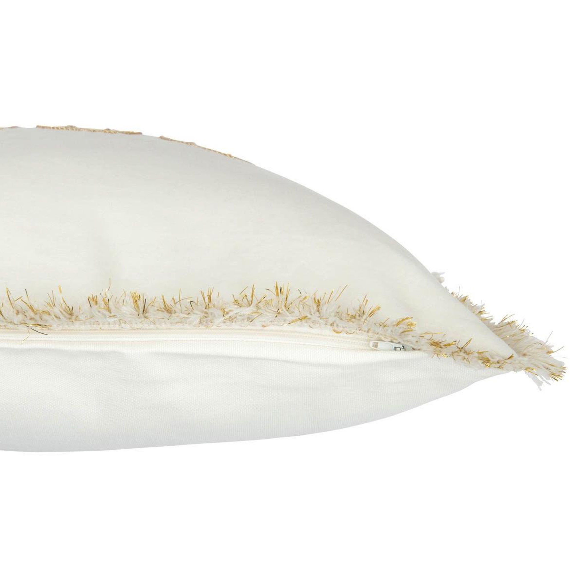 Voir la diapositive 3 : J-LINE Coussin déco amour  ellis  45x45cm blanc