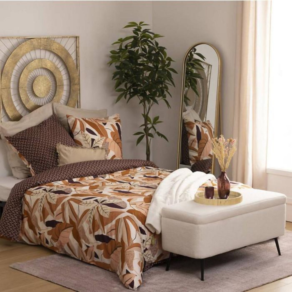 ATMOSPHERA Parure de lit 3 Pièces  Elba  240x220cm Terracotta