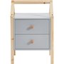 Voir la diapositive 3 : Table de chevet enfant  2 tiroirs L46cm CLEM
