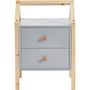 Voir la diapositive 3 : Table de chevet enfant  2 tiroirs L46cm CLEM