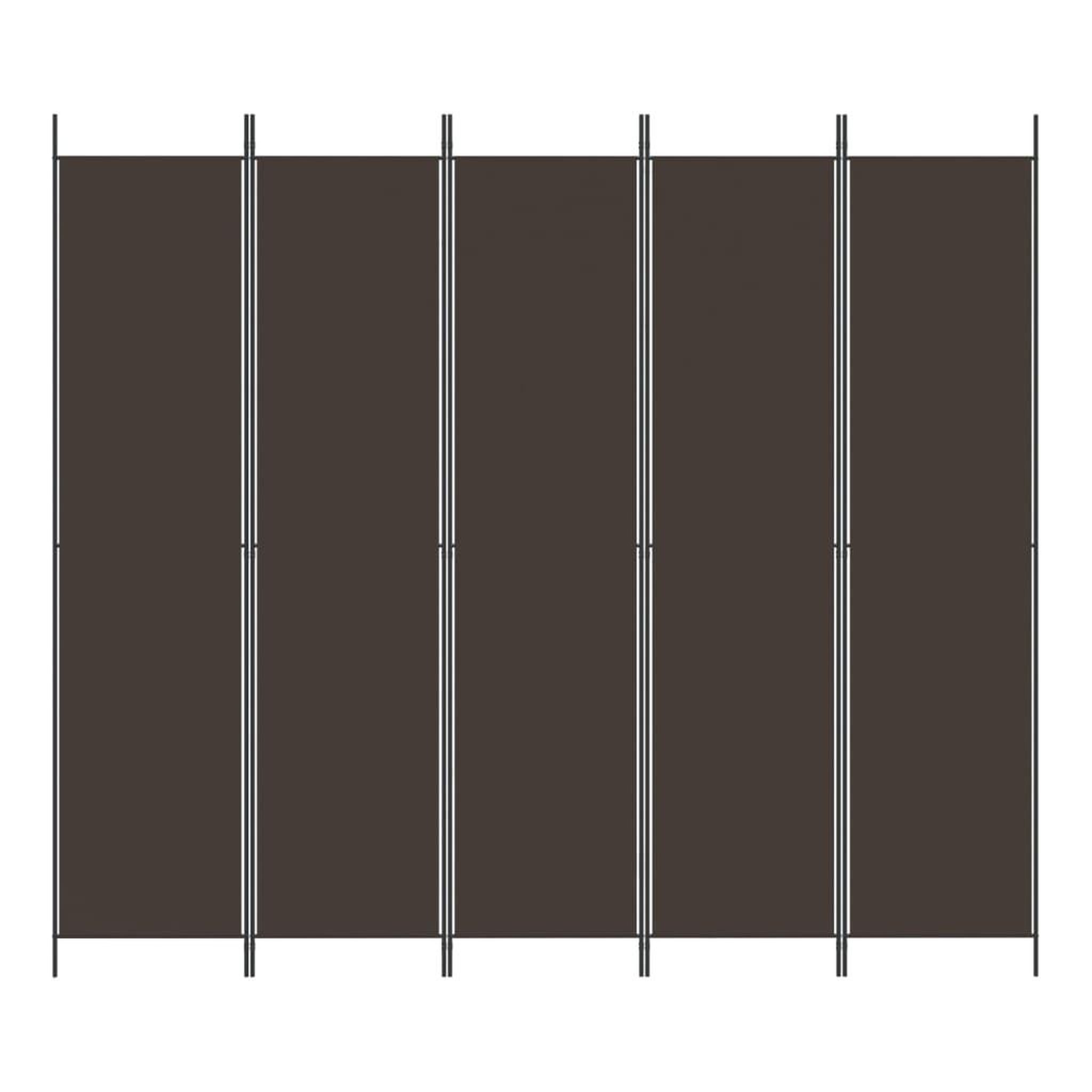 Voir la diapositive 3 : VIDAXL Cloison de separation 5 panneaux Marron 250x220 cm Tissu
