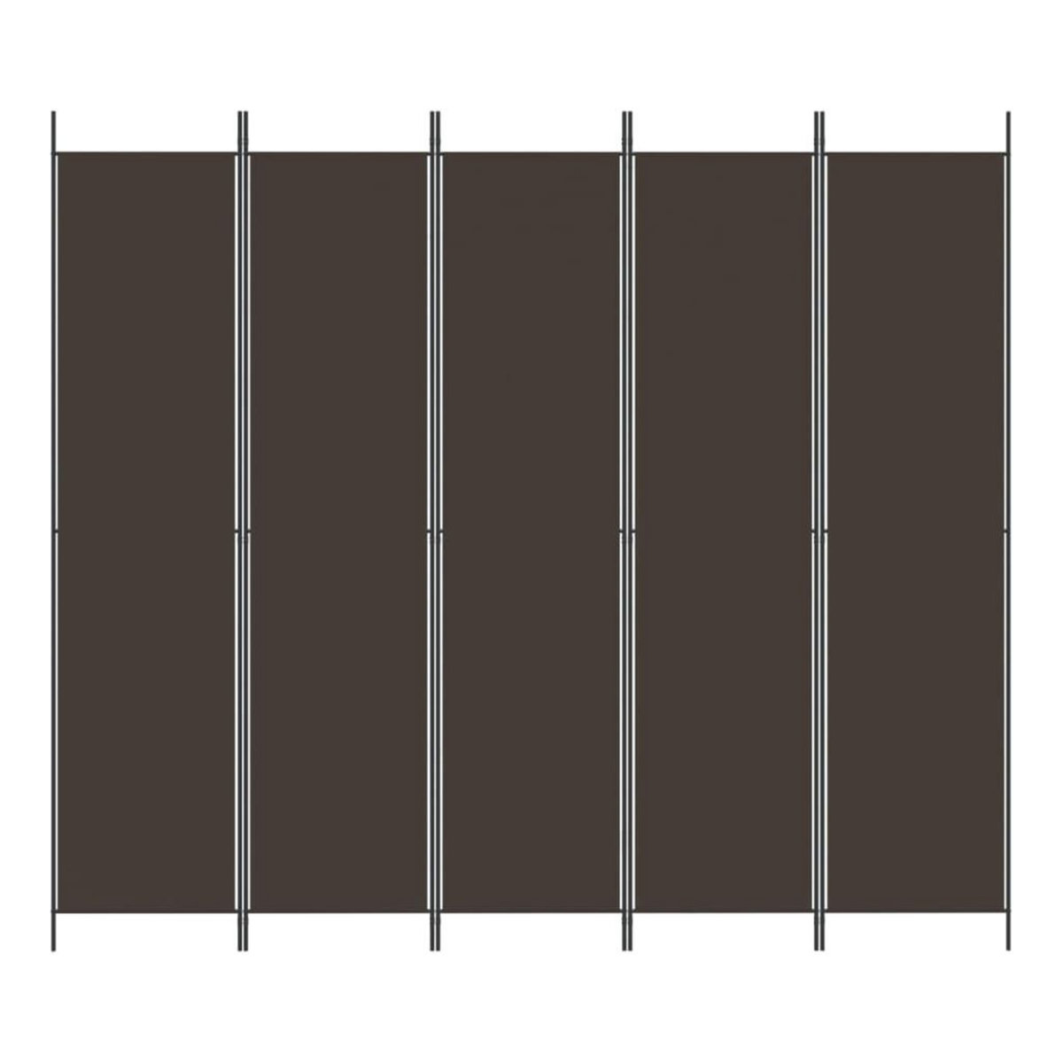 VIDAXL Cloison de separation 5 panneaux Marron 250x220 cm Tissu