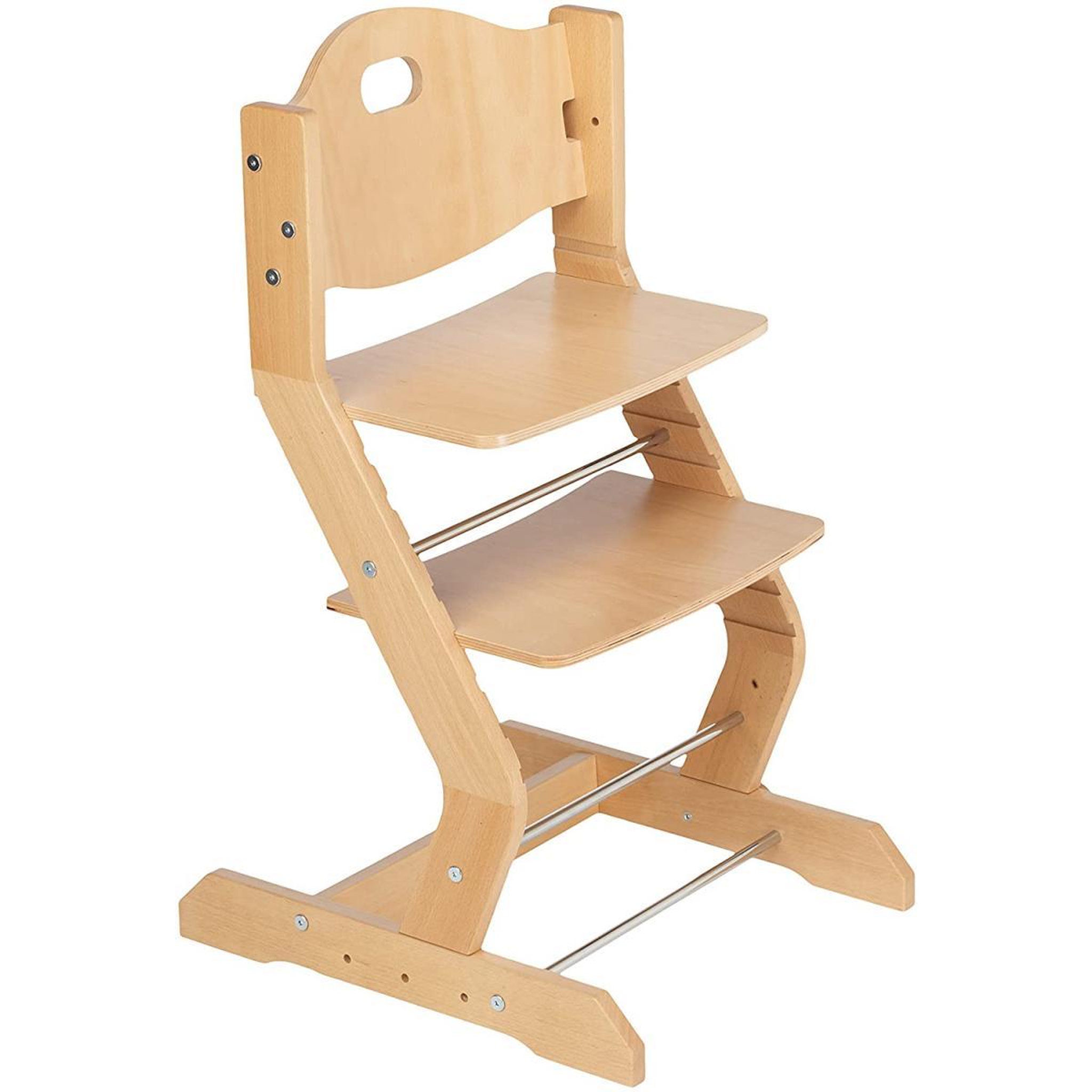 Voir la diapositive 3 : TISSI Chaise haute avec plateau en bois naturel