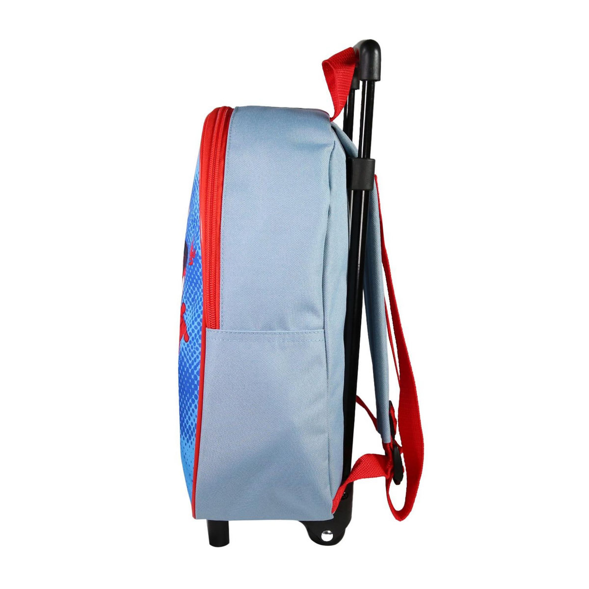 Bagtrotter Bagtrotter - Spiderman - Sac à Dos Scolaire à Roulettes  - Bleu Ciel - 1 Compartiment Zippé - Bretelles Matelassées - 25x12x32cm - Matière Polyester - Sac à Dos Scolaire Maternelle