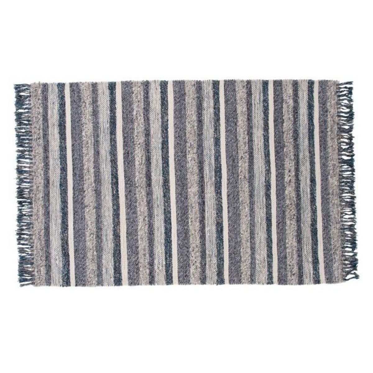 Paris Prix Tapis Déco en Laine  Agra  170x240cm Bleu