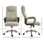 Voir la diapositive 3 : HOMCOM Fauteuil de bureau à roulettes chaise manager ergonomique pivotante hauteur réglable lin beige