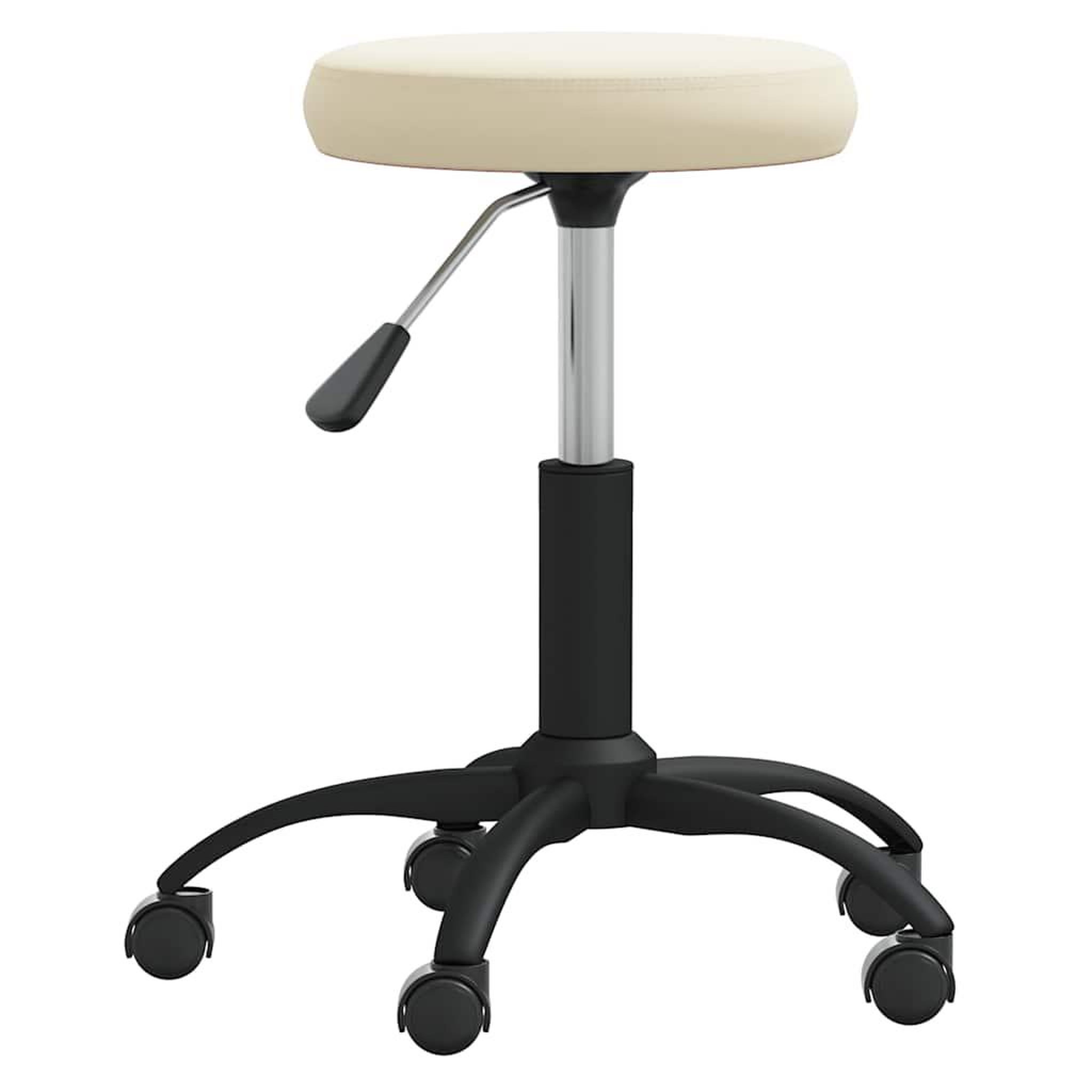 Voir la diapositive 3 : VIDAXL Chaise de bureau pivotante creme velours