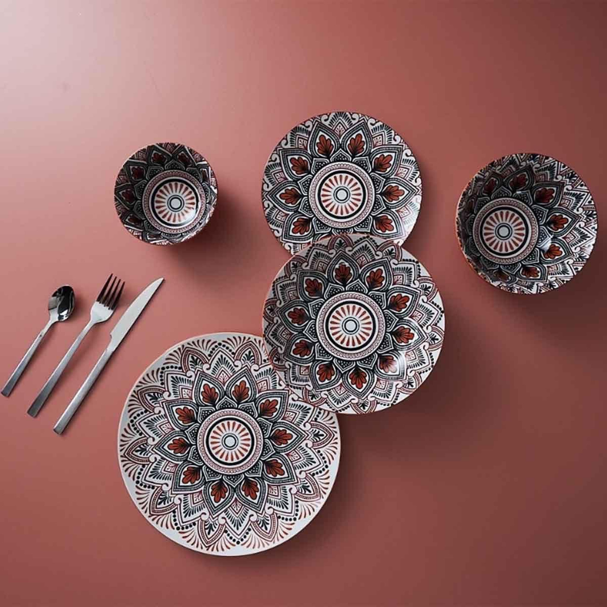 Voir la diapositive 4 : The Home Deco Factory Coupelle en Céramique  Mandala  22cl Orange