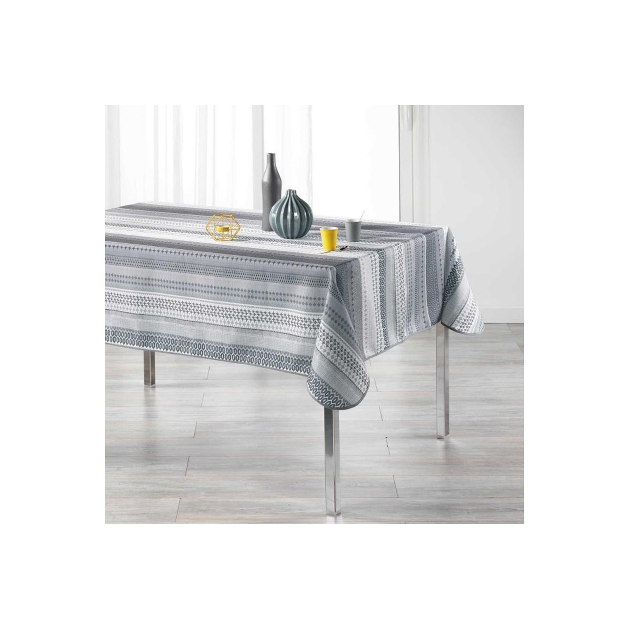 Douceur d'Intérieur Nappe rectangulaire imprimée  chacana  150x240cm gris