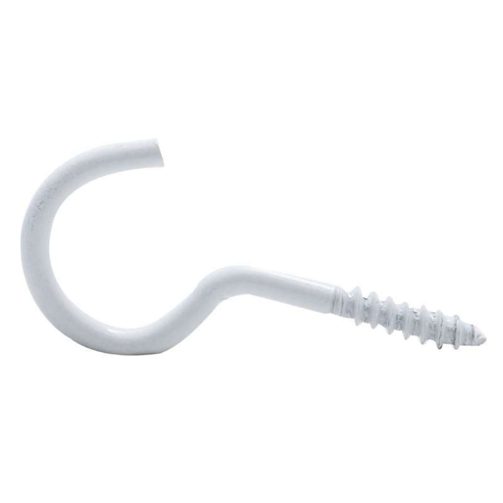Voir la diapositive 2 :  Crochet à visser plastifié blanc filet bois Vissal 5x40mm  lot de 4 crochets