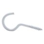 Voir la diapositive 2 :  Crochet à visser plastifié blanc filet bois Vissal 5x40mm  lot de 4 crochets