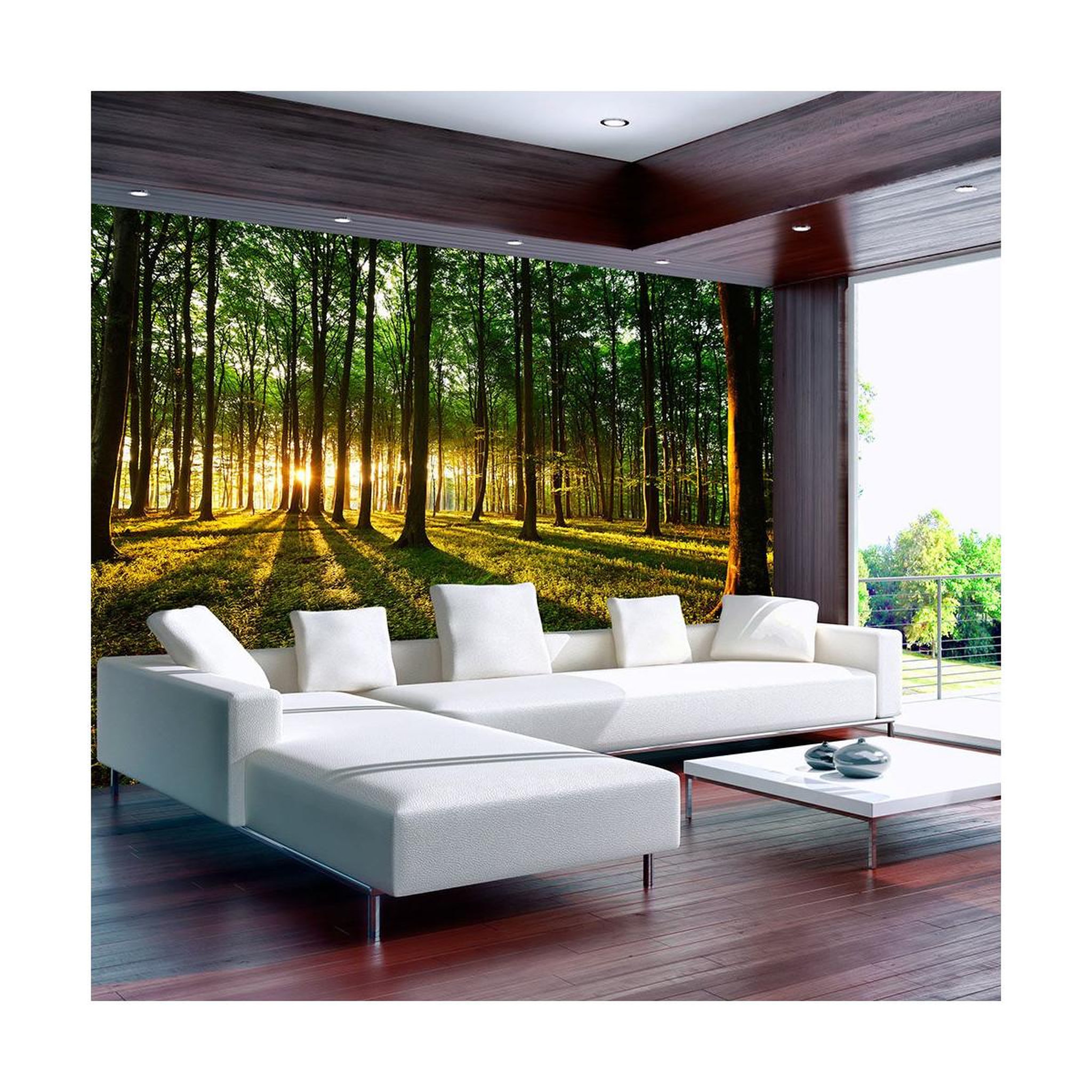 Paris Prix Papier peint  spring : morning in the forest. Coloris disponibles : Multicolore