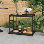 VIDAXL Chariot de bar Noir 100x45x83 cm Resine tressee