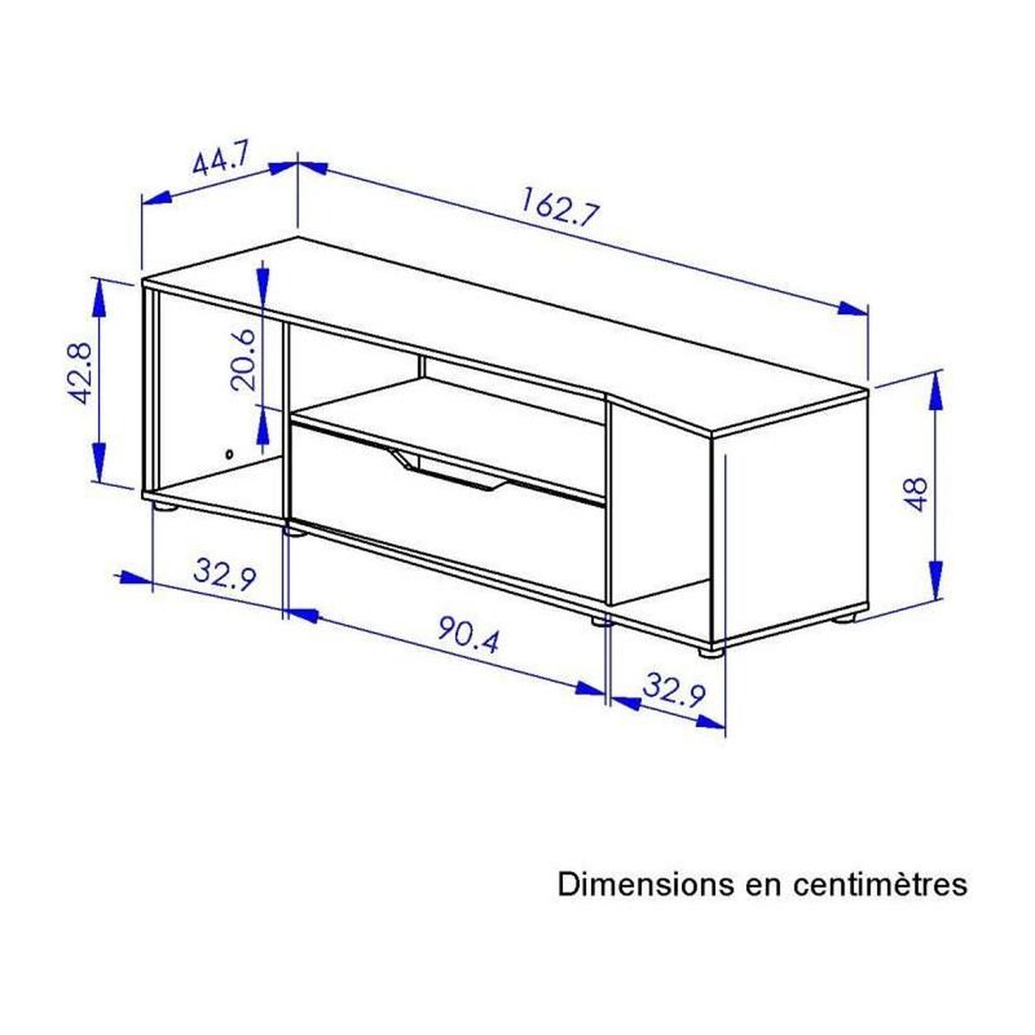 Voir la diapositive 5 : DIAGONE Meuble TV gamer - HACK - Noir - 163 x 45 x 48 cm - DIAGONE