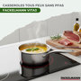 Voir la diapositive 2 : Fackelmann Batterie de cuisine avec 2 casseroles 16 et 18 cm en inox sans PFAS Fackelmann Vita3