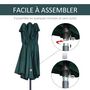 Voir la diapositive 5 : OUTSUNNY Parasol de jardin XXL parasol grande taille 4,6L x 2,7l x 2,4H m ouverture fermeture manivelle acier polyester haute densité vert
