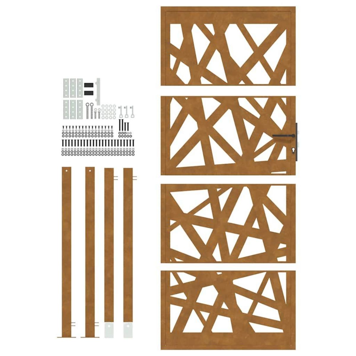 VIDAXL Porte de jardin acier resistant aux intemperies design lumiere