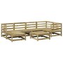 Voir la diapositive 2 : VIDAXL Salon de jardin 7 pcs bois de pin impregne