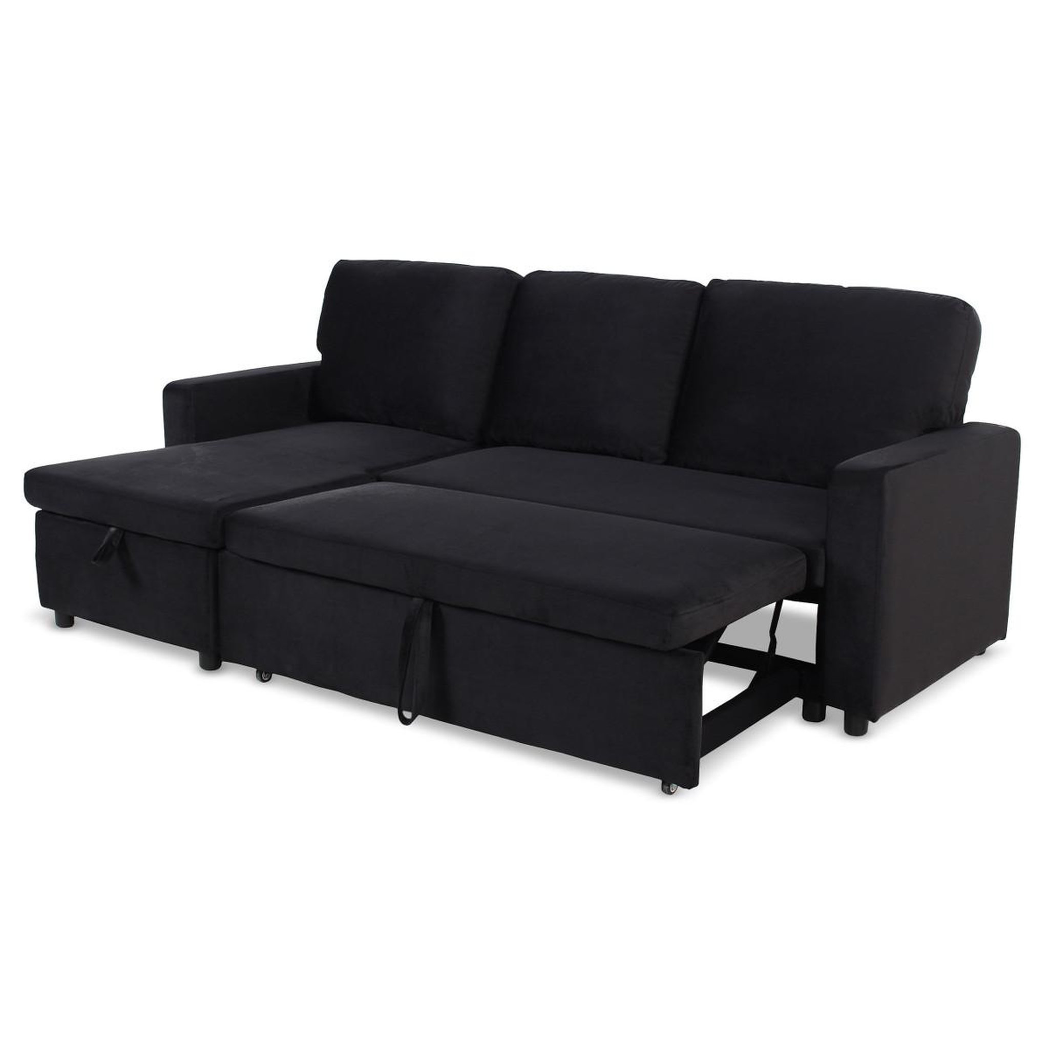 Voir la diapositive 4 : Paris Prix Canapé d'angle gauche convertible  minera  215cm noir