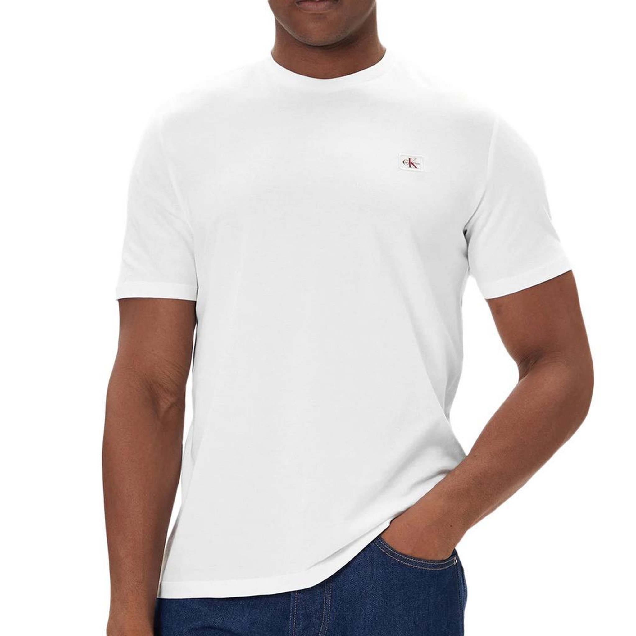 Voir la diapositive 3 : CALVIN KLEIN JEANS X2 T-Shirts Blanc/Noir Homme Calvin Klein Woven Label