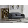 Voir la diapositive 4 : CONCEPT USINE Canapé convertible 3 places en tissu gris SOTCHI