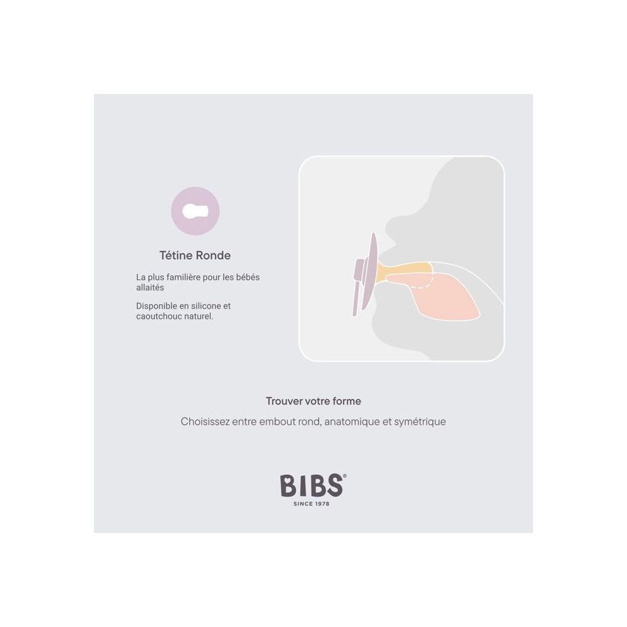 Voir la diapositive 5 : BIBOL Bibs lot de 2 sucettes bébé taille 2 embout rond en caoutchouc naturel ivory dark oak