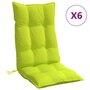 Voir la diapositive 2 : VIDAXL Coussins de chaise a dossier haut lot de 6 vert vif