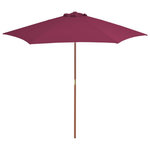 VIDAXL Parasol d'exterieur avec mat en bois 270 cm rouge bordeaux