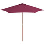 Voir la diapositive 1 : VIDAXL Parasol d'exterieur avec mat en bois 270 cm rouge bordeaux
