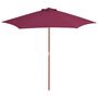 Voir la diapositive 1 : VIDAXL Parasol d'exterieur avec mat en bois 270 cm rouge bordeaux