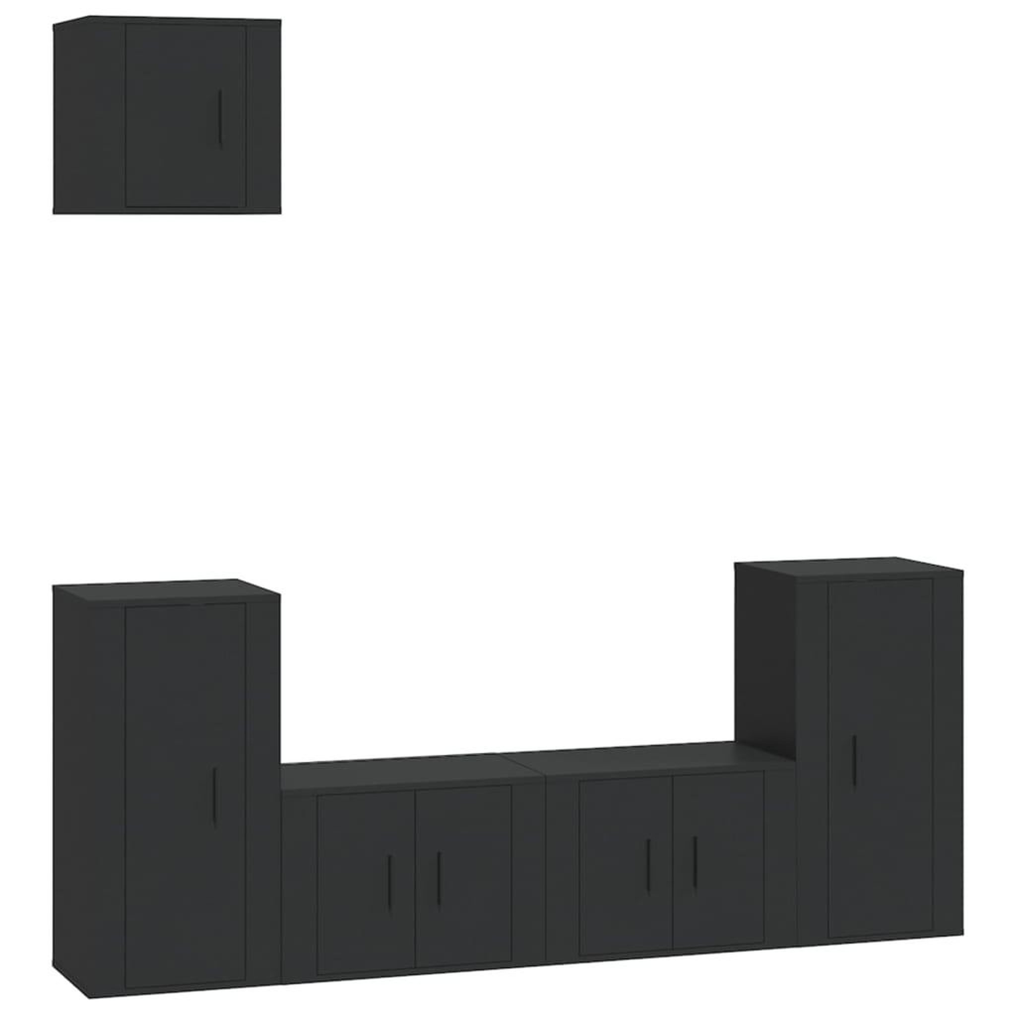 Voir la diapositive 2 : VIDAXL Ensemble de meubles TV 5 pcs Noir Bois d'ingenierie