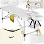 Voir la diapositive 1 : tectake Table de massage portable pliante 2 zones avec sac de transport inclus blanc