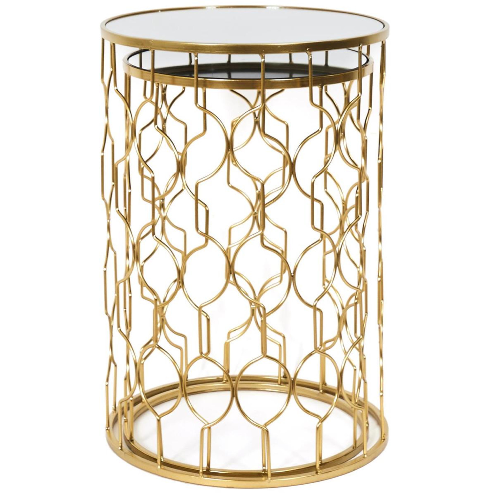 Voir la diapositive 2 : The Home Deco Factory Lot de 2 tables d'appoint gigognes  dubai  55cm or