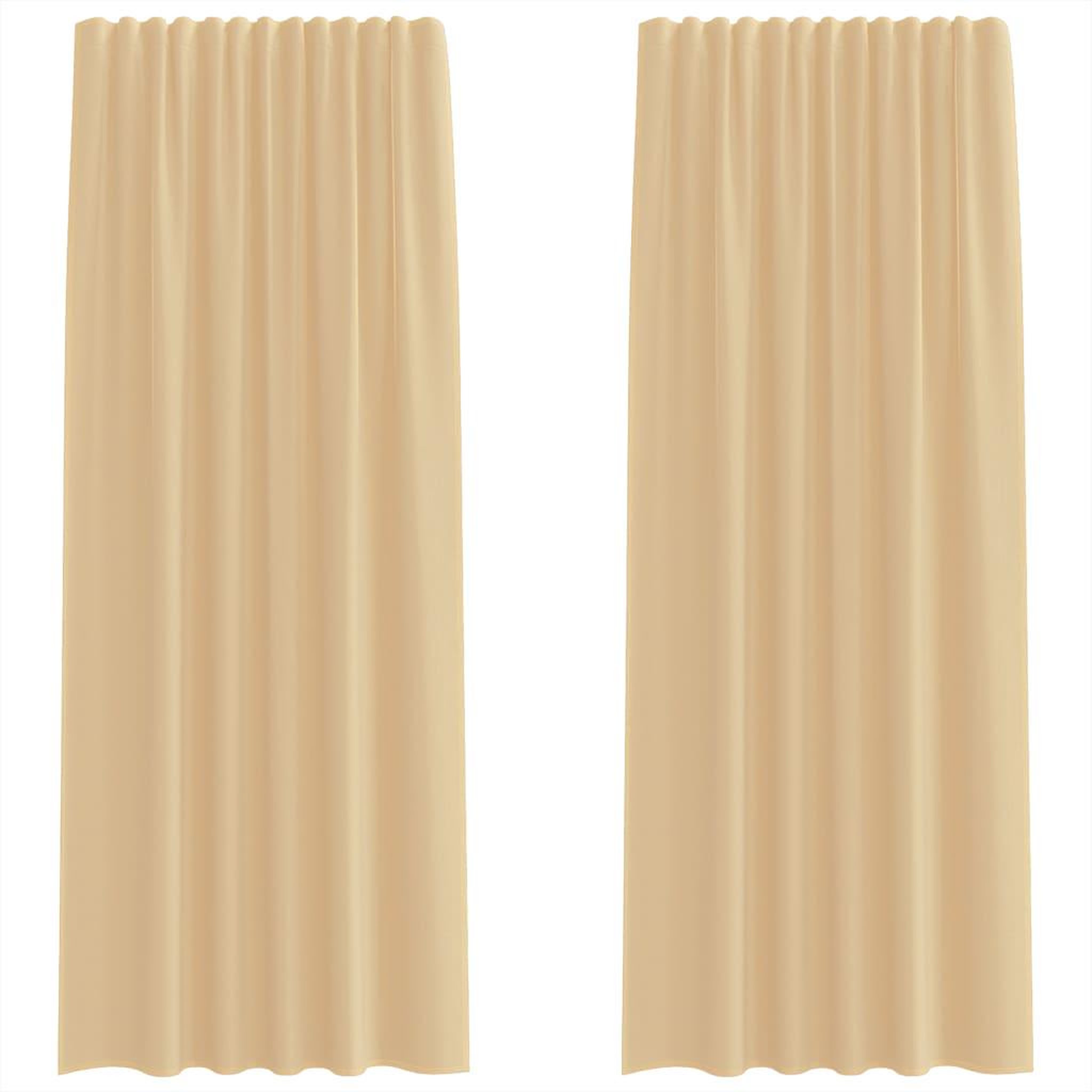 Voir la diapositive 2 : VIDAXL Rideaux en voile avec boucles 2 pcs sable 140x245 cm