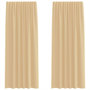 Voir la diapositive 2 : VIDAXL Rideaux en voile avec boucles 2 pcs sable 140x245 cm