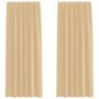 Voir la diapositive 2 : VIDAXL Rideaux en voile avec boucles 2 pcs sable 140x245 cm