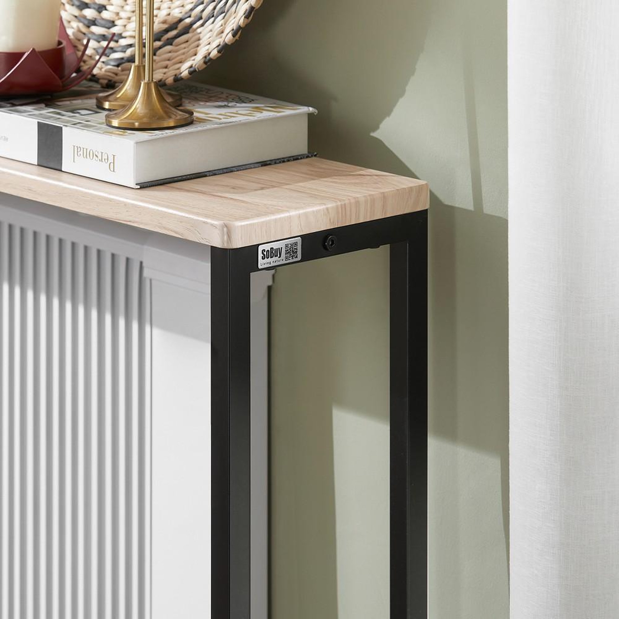 Voir la diapositive 5 : SOBUY SoBuy - Console D'entrée - 120x20x80cm - Industriel - FSB19-XL
