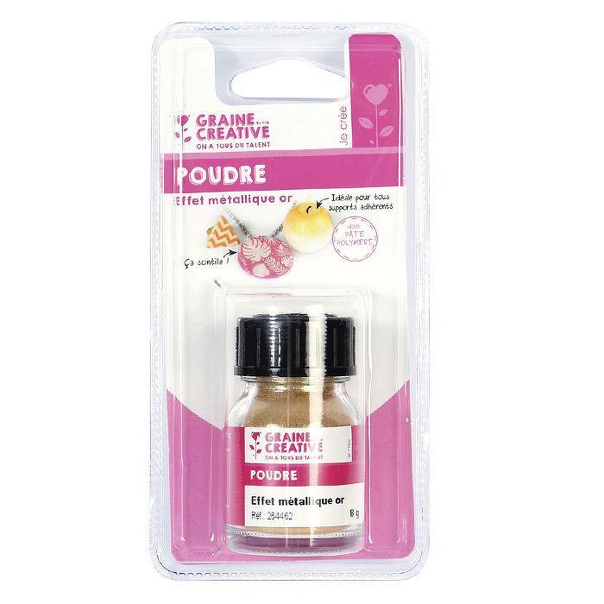 Voir la diapositive 4 : Graine créative Poudre effet métallique or pour pâte polymère - 8 g