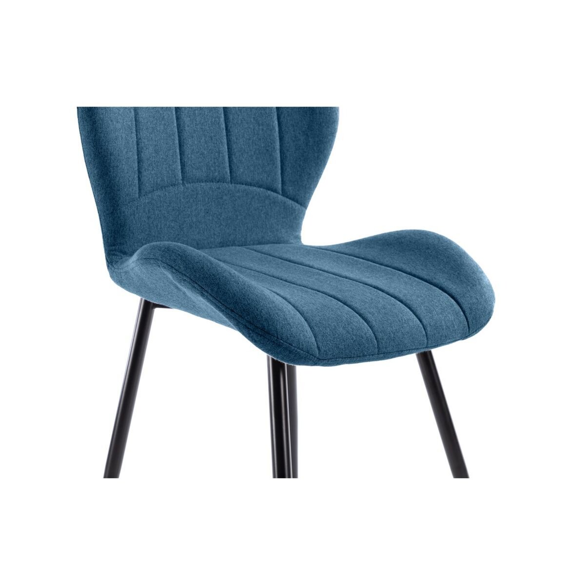 Lot de 2 chaises arrondies pieds métal noir LINE