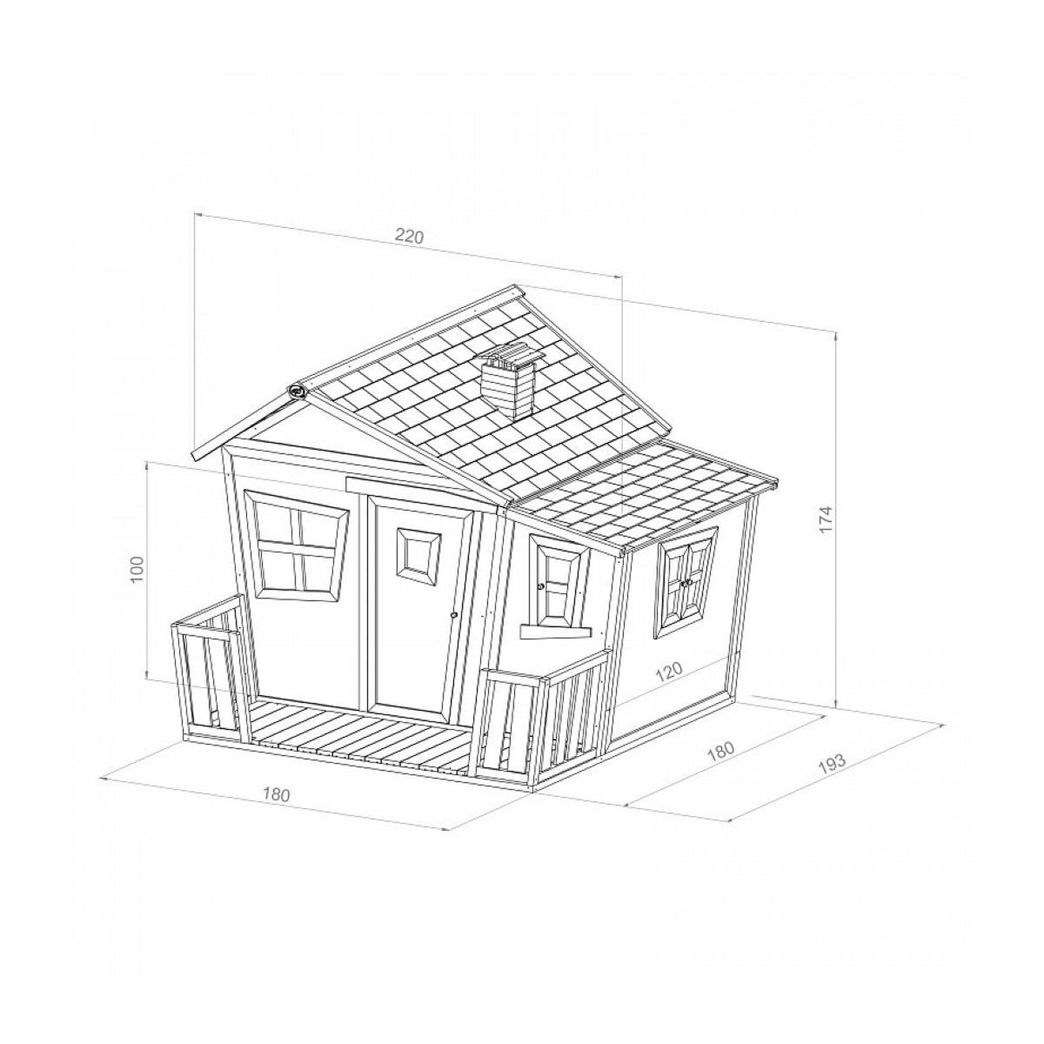 Voir la diapositive 3 : Axi House AXI Cabane enfant LISA Brun Blanc
